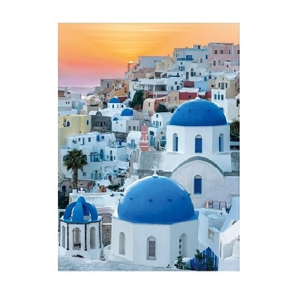 Clementoni Puzzel Santorini met Poster 1000 stukjes