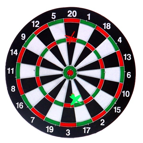 Tweezijdig Dartboard met 6 Pijlen 37 cm