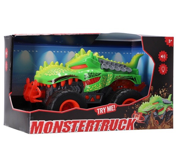 Monstertruck Dino met Licht en Geluid Groen 25 cm