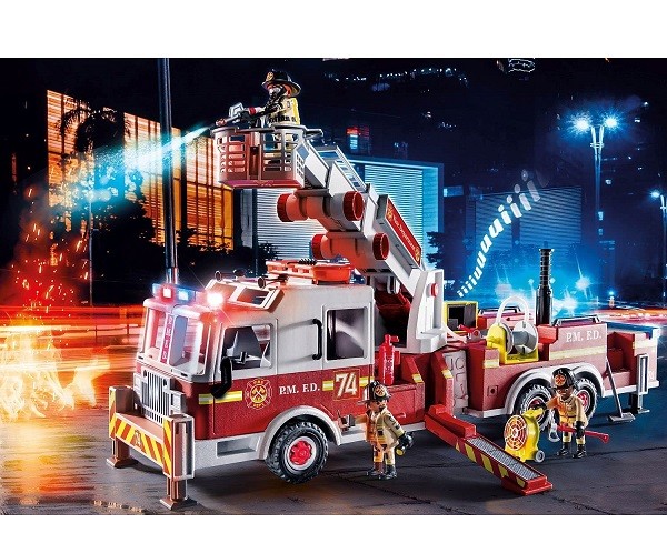 Realistisch ziek Waden Playmobil City Action Brandweerwagen US Tower Ladder