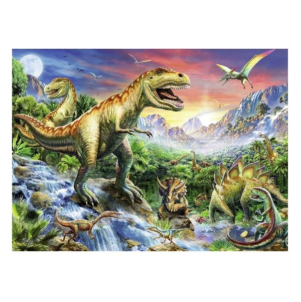 Puzzel 100 stukjes XXL Bij de Dinosaurussen