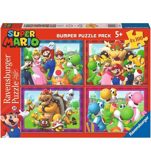 Puzzels 4 x 100 stukjes Super Mario 