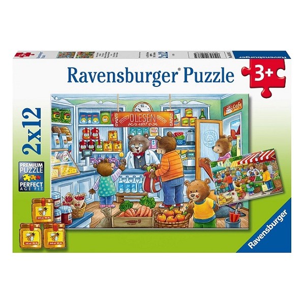  Puzzels 2 x 12 stukjes Boodschappen Doen