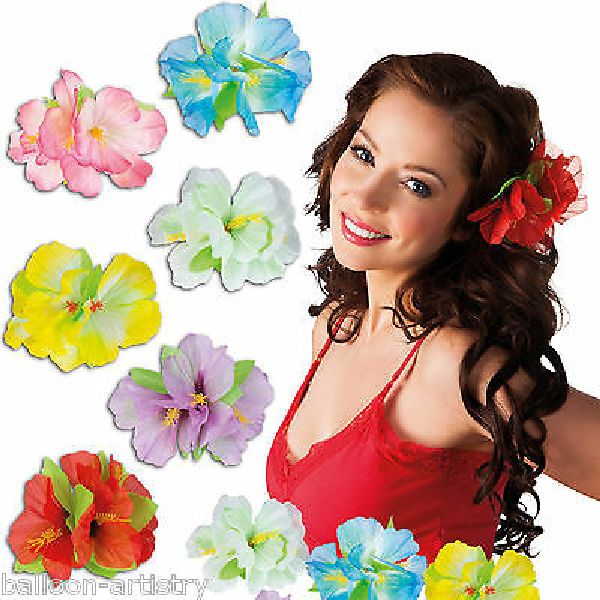 Haarclip Hibiscus Bloem 6 kleuren Assorti