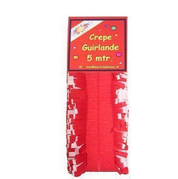 Guirlande Crepe Rood/Wit  5 meter