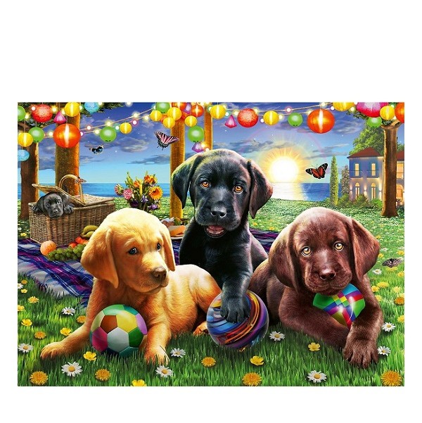 Puzzel 100 stukjes XXL Honden Picknick