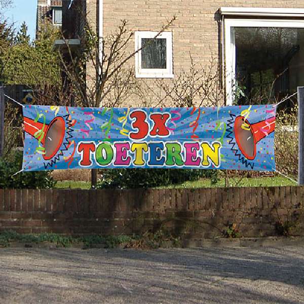 Straatbanner 3x Toeteren 40 x 180 cm