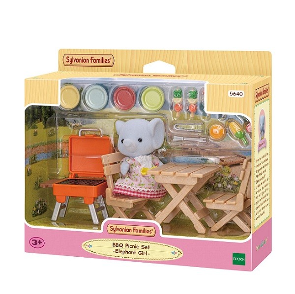 Sylvanian Families Vakantie BBQ Picknick Set Olifant Meisje 