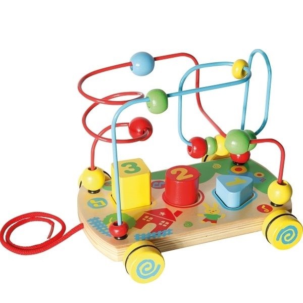 Trekwagen Hout met Spiralen 20 cm