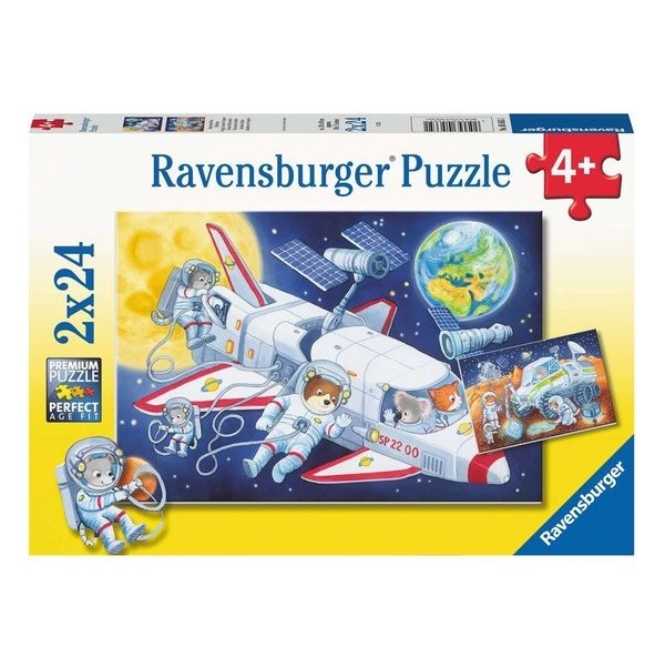  Puzzels 2 x 24 stukjes Reis door de Ruimte