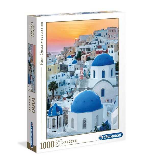 Clementoni Puzzel Santorini met Poster 1000 stukjes