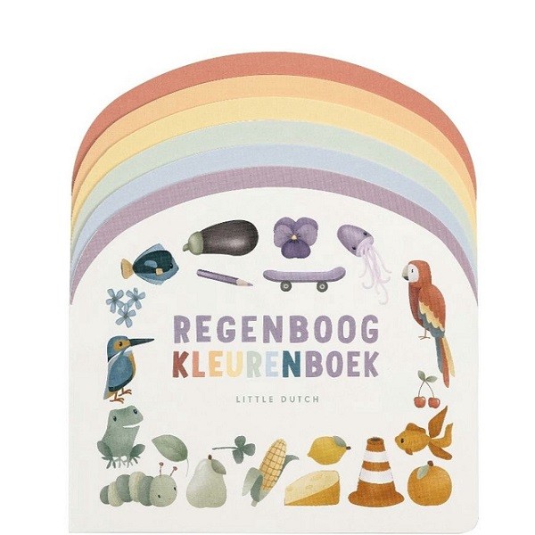 Kartonboek Little Dutch Regenboog Kleurenboek