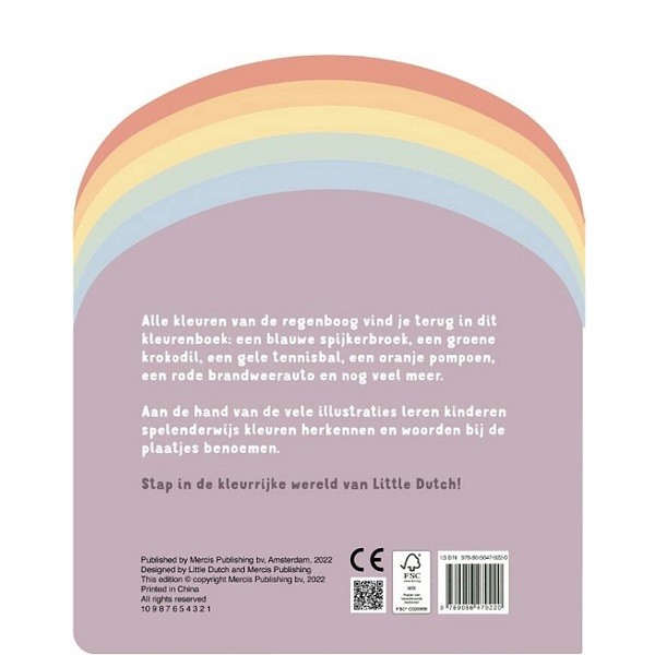 Kartonboek Little Dutch Regenboog Kleurenboek