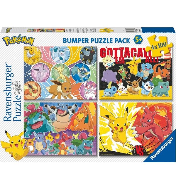 Puzzels 4 x 100 stukjes Pokemon