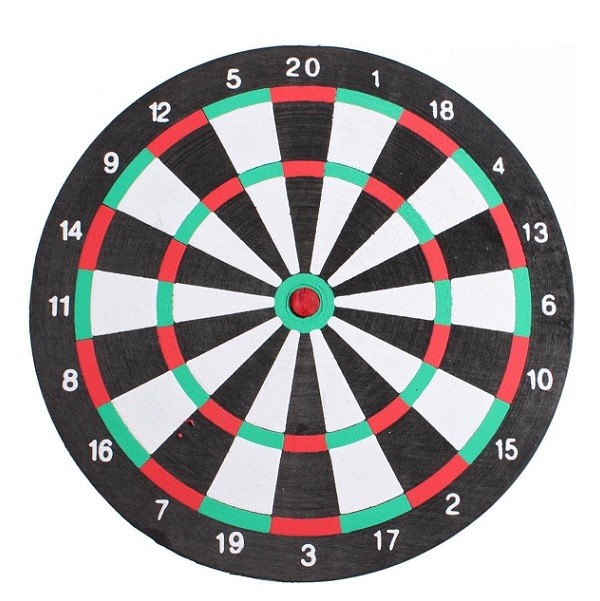 Tweezijdig Dartboard met 6 Pijlen 40 cm